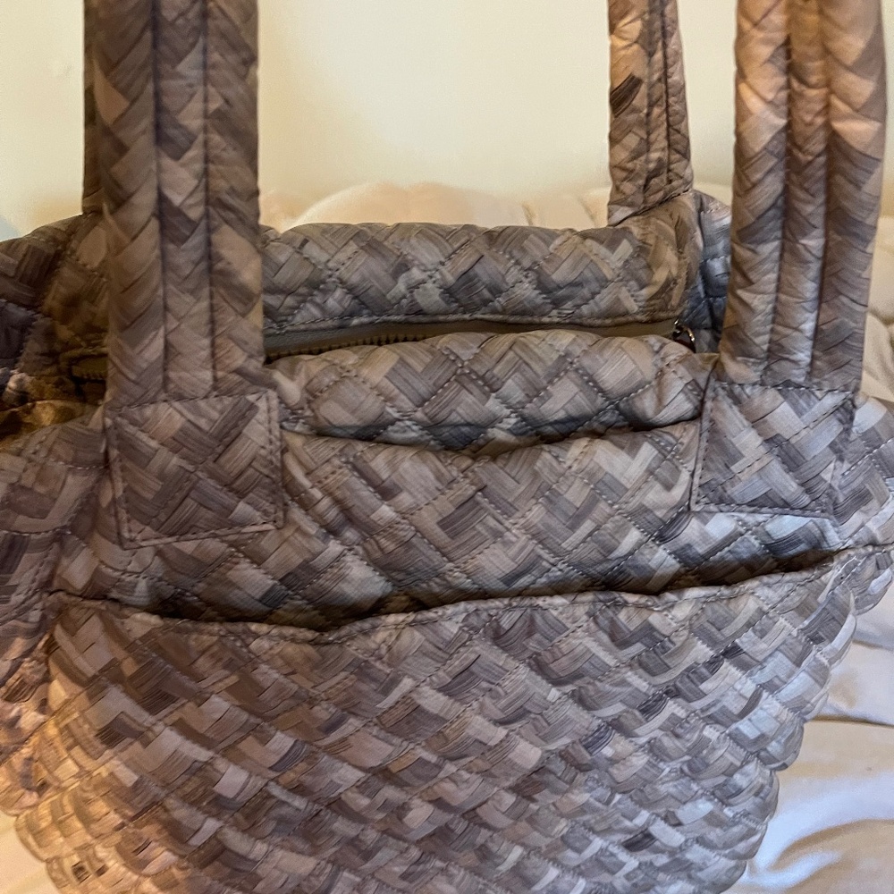 MZ Wallace Herringbone medium tote in beige